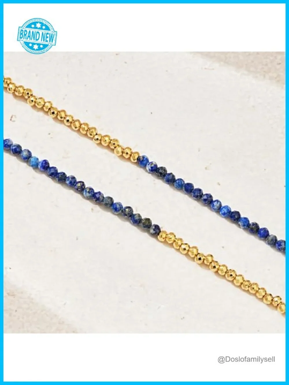 Dainty Stackable Stone Beaded Mixed Layered Link Chain Adjustable Gold Plated